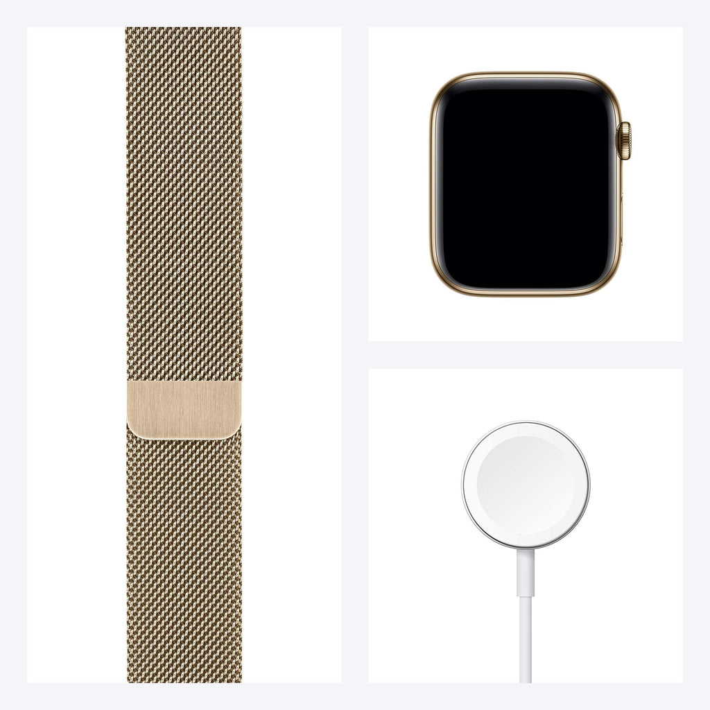 Apple Watch Series 6 (GPS + Cellular, 44mm) - Gold Stainless Steel Case with Gold Milanese Loop - M07P3LL/A