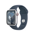 Apple Watch Series 9 (GPS + Cellular) 41mm Silver Aluminum Case with Storm Blue Band - M/L - MRHW3LL/A