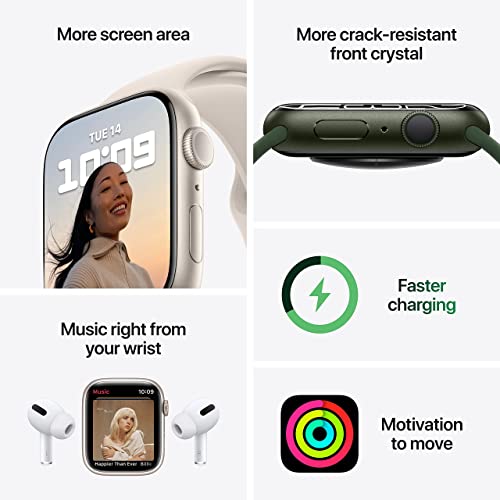 Apple Watch Series 7 (GPS) 41MM Aluminum Case w/Abyss Blue Sport Band - Blue - MKN13LL/A